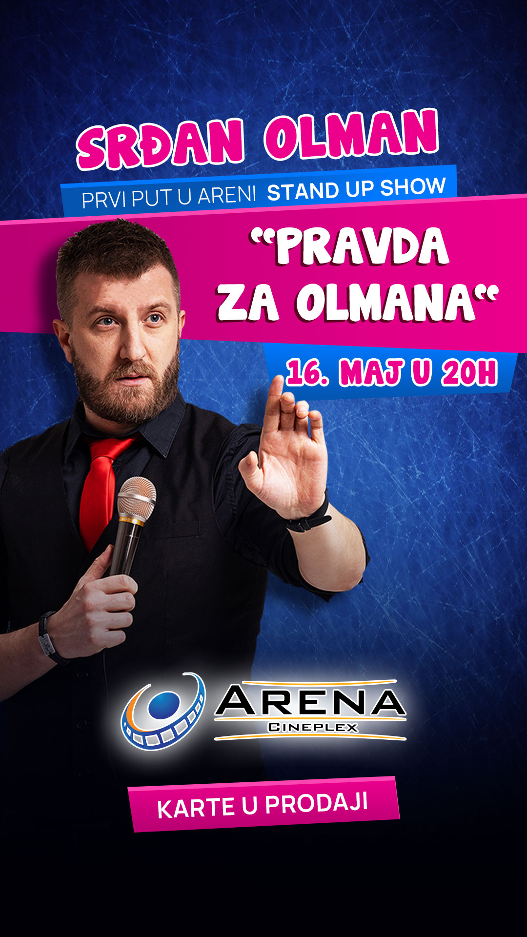 Srđan Olman i stand up show Pravda za Olmana 16. maja u Areni