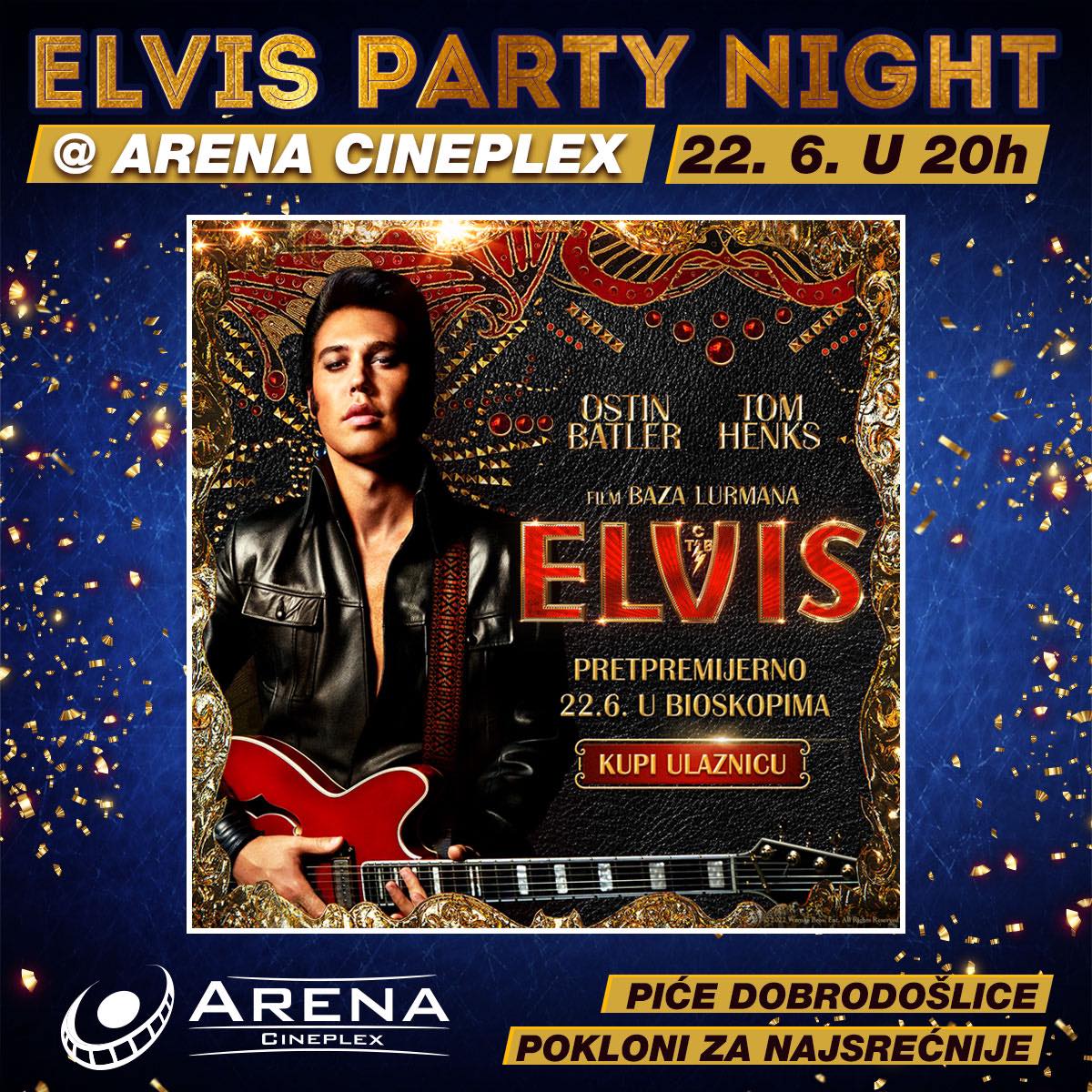 Žurka i pokloni povodom premijere filma Elvis u Areni Cineplex