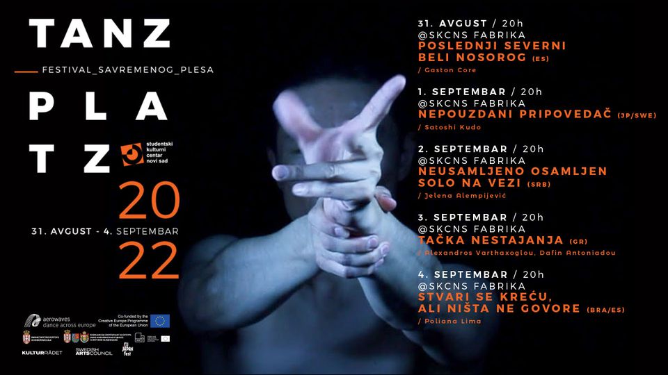 Međunarodni festival savremenog plesa „Tanz Platz“ od 31. avusta do 4. septembra 2022. u SKCNS Fabrici